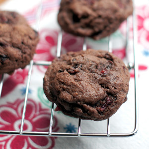 Chocolate Cherry Fudge Cookies