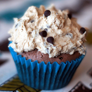 Ben and Jerry’s Half Baked Cupcakes (Fudge Brownies with Cookie Dough Frosting)