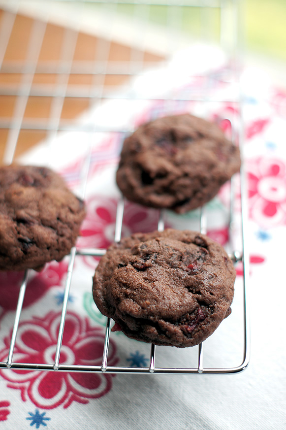 Chocolate Cherry Fudge Cookies