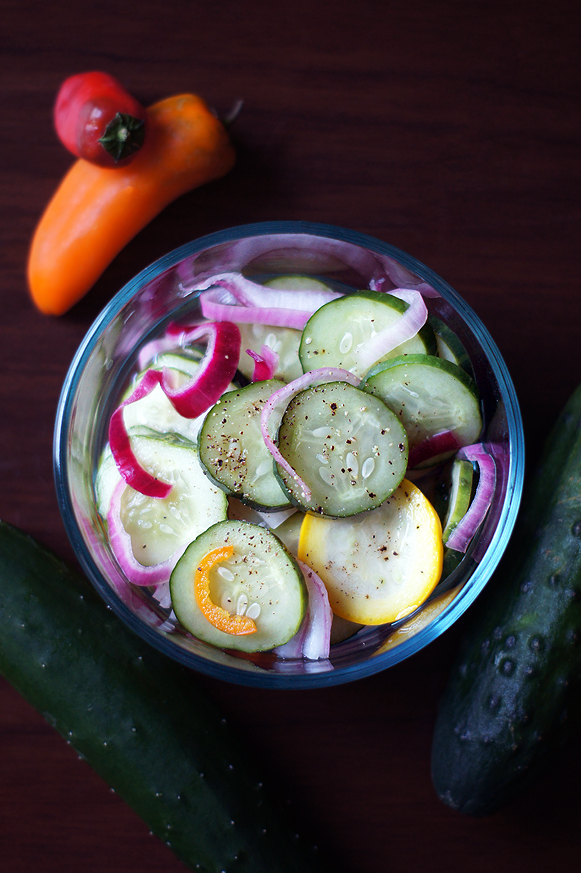Zucchini-Cucumber Vinegar Salad #vegan #glutenfree #slowfood