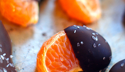 Salted Chocolate Dipped Grapefruit and Mandarin Oranges