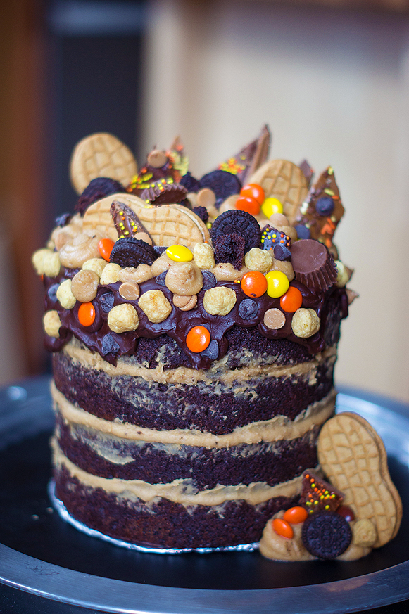 Peanut Butter and Chocolate Overload Brownie Cake (Katherine Sabbath inspired)