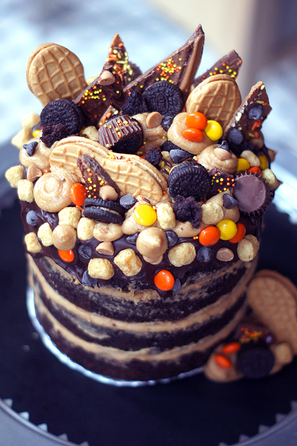 Peanut Butter and Chocolate Overload Brownie Cake (Katherine Sabbath inspired)