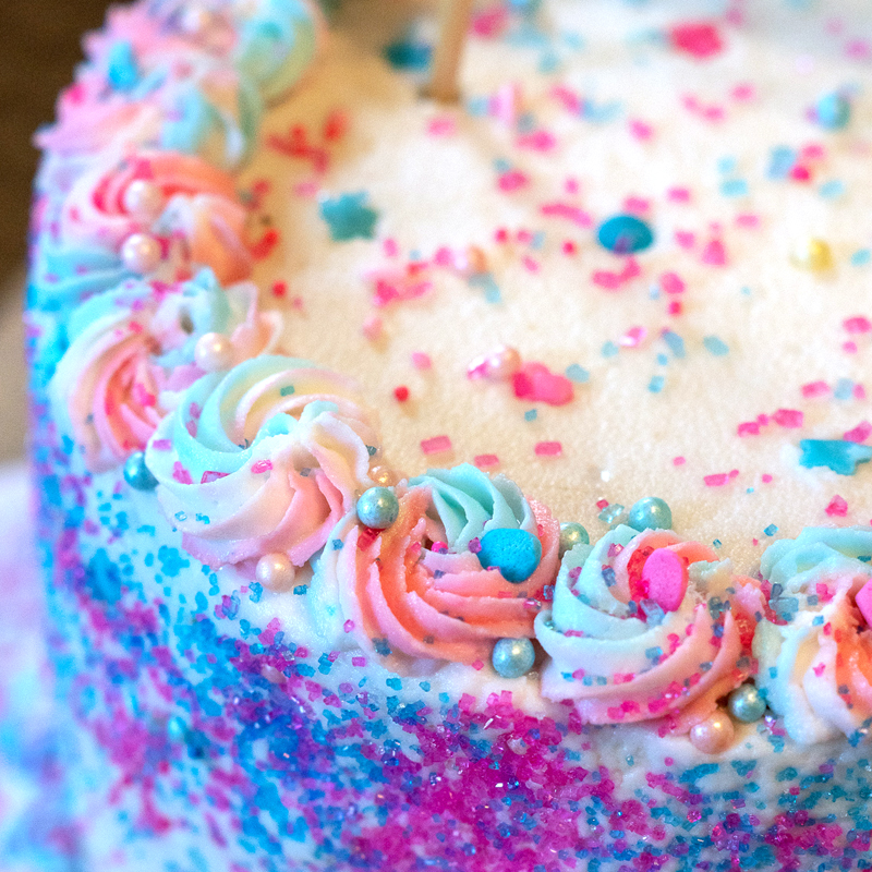 Pink And Blue Gender Reveal Cake Mayhem In The Kitchen